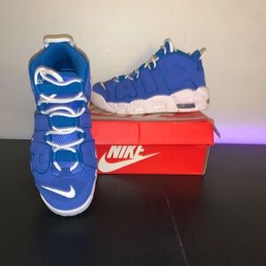 Size 7 Nike Air More Uptempo GS medium blue